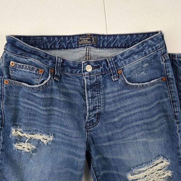 Abercrombie & Fitch Ames Slim Boyfriend Jeans Size 27 (4S) Dark Wash Denim 4281 - Picture 2 of 12